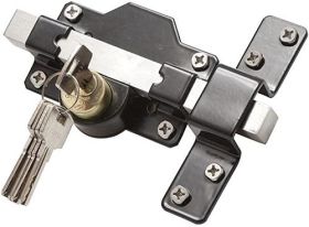 Premium Rimlock Double Locking Bolt Black 50mm Gate Mate