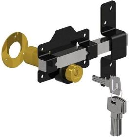 Premium Rimlock Locking Bolt Spring Latch On Inside  Black  50mm Gate Mate