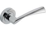 Monza Lever on Rose Satin Chrome (62116) White Boxed