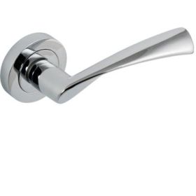 Monza Lever on Rose Satin Chrome (63116) White Boxed