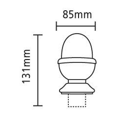 Richard Burbidge 85mm White Oak Acorn Newel Cap 85x85x131mm - WONC3