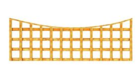 6' x 2' Bow Trellis Panel Golden Brown BTT1110