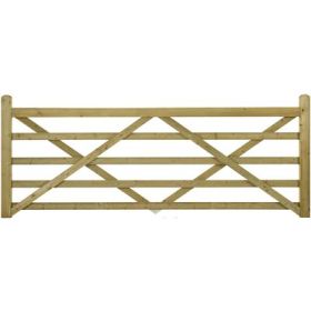 2135mm (7') Highgrove Universal 5 Bar Field Gate Green Treated