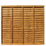 6' x 4' Super Waney Lap Fence Panels Golden Brown (5 Bar)