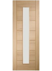 762x1981x35mm Oak Palermo Original 1 Light Internal Door with Clear Glass OGOPAL1L30 (2'6" x6'6")