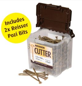 5 x 100mm Reisser Cutter Screws Bucket (250 Per Box)