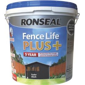 Ronseal Fence Life Plus Shed & Fence Treatment Tudor Black Oak 9L