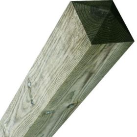 200 x 200mm Green Tanalised UC4  Fence Post X 3.0mtr With 4 Way Weather Top
